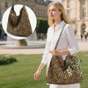 HINFHI 1 Leopard Print Shoulder Bag And 1 Pendant, Large-Capacity