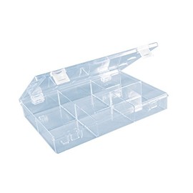 hünersdorff Assortment box: sturdy sorting box (PS Classic) with fixed compartment division (6 compartments), sorting box dimensions: D 225 x W 335 x H 55 mm, made in Germany