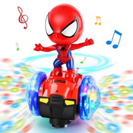 BMESSE Toys for 1 2 3 Year Old Boy,Dancing Robot Sensory Toy Car with Colorful Flashing Lights & Music,Interactive Learning Crawl Toys for 6-12 Months,Baby Birthday Gifts for Toddler Boys Girls