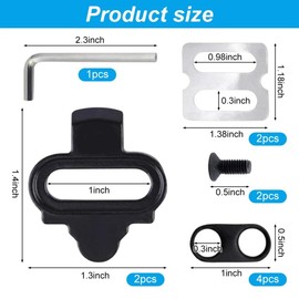 2 Pcs SPD Cleats for Cycling Shoes, Bike Cleat Set with Screws & Allen Key, Compatible with Shimano SM-SH51 & 2-Bolt System, Durable Anti Slip Cleats for Road Bike MTB Spin Bike