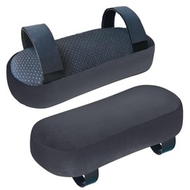 WdFour 2-Pack Non-Slip Armrest Pads for Office & Gaming Chairs - Ergonomic Forearm Support Pillow for Desk, Computer & Wheelchair, Pressure Relief Cushions (Dark Gray)