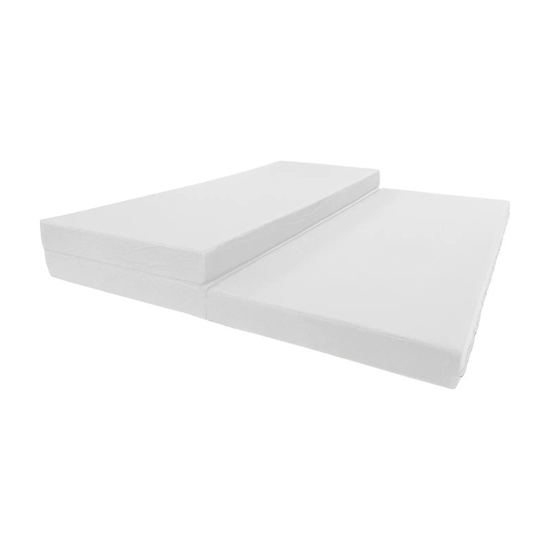 Danfuton White Full Trifold Foam Bed, Shikibuton, Foldable Ottoman Mat
