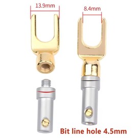 Snblzhef 10Pcs Y/U Type Banana Plugs Speaker Audio Cable Wire Connector 10Pcs Y/U Type Speaker Banana Plugs Audio Speaker Plugs Screw Lock Fork Spade Plug Banana Connectors