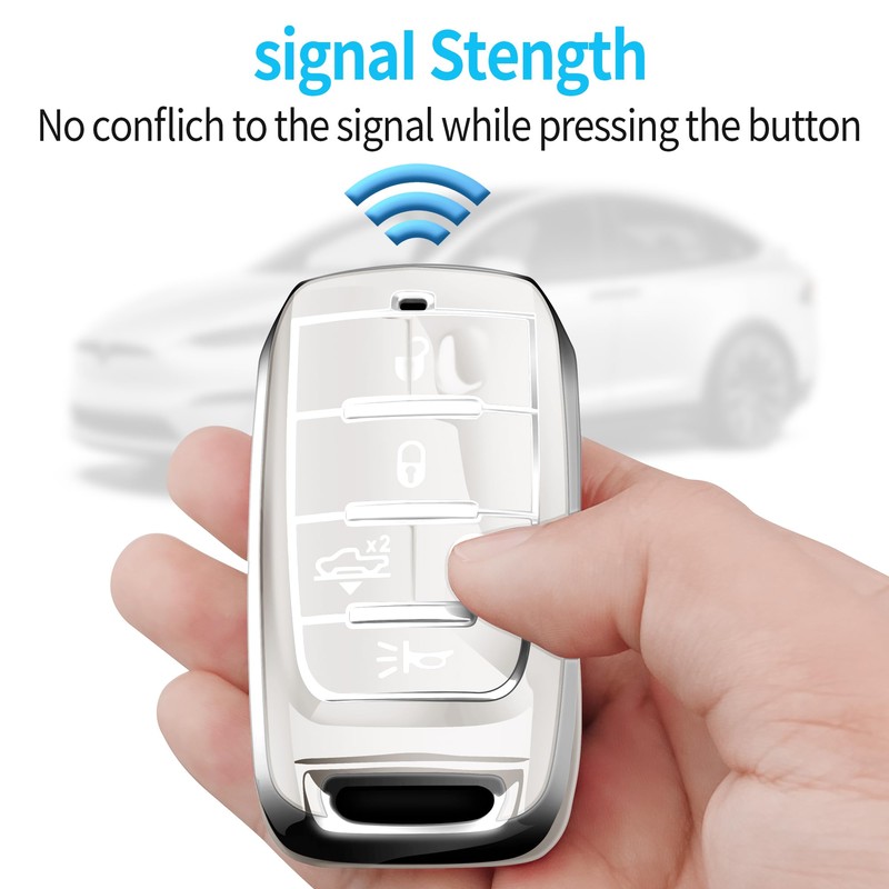 Tukellen for Dodge Key Fob Cover Soft TPU Full Protection