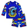 Boys Two Piece Rash Guard Swimsuits Kids Long Sleeve Sunsuit