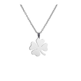 Stainless Steel Four-leaf Clover Pendant Necklace Plant Leaf Lucky Necklace for Women