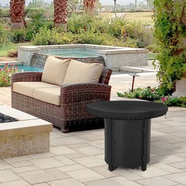 YEJAHY Fire Plate Cover, Waterproof Anti-UV 420D Grill Plate Protective Cover, Round Water Resistance Cover for Fire Plate and Grill Plate, Black (Diameter 80 cm)