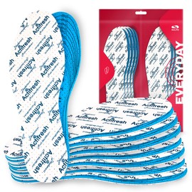 SULPO 8 Pairs of Actifresh Insoles - Insoles Against Foot Odour - Soft Latex Shoe Insoles with Cotton Layer - Comfort Insoles - Can Be Cut to Size