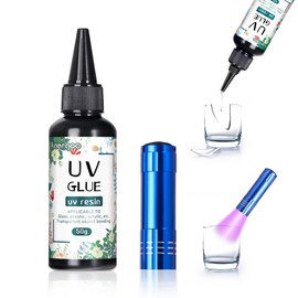 Anergoo UV Resin Kit with Light - 50g UV Glue & Resin Glue for Jewelry Repair, Plastic Welding,Windshield Repair - Fast Curing in Seconds, Portable Design for Crafts, Glass, DIY Decor