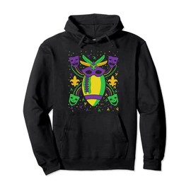 Football Mask Mardi Gras Shrove Tuesday Pre-Lenten Season Pullover Hoodie