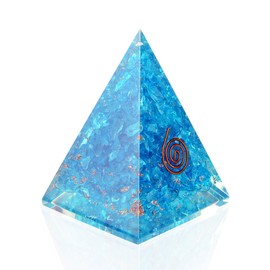 Orgone Pyramid with healing crystal and Stones- Aquamarine Orgone Energy Generator Nubian Pyramid for E-emission Protection-chakra balancing-Positive Energy - By Orgonite Crystal