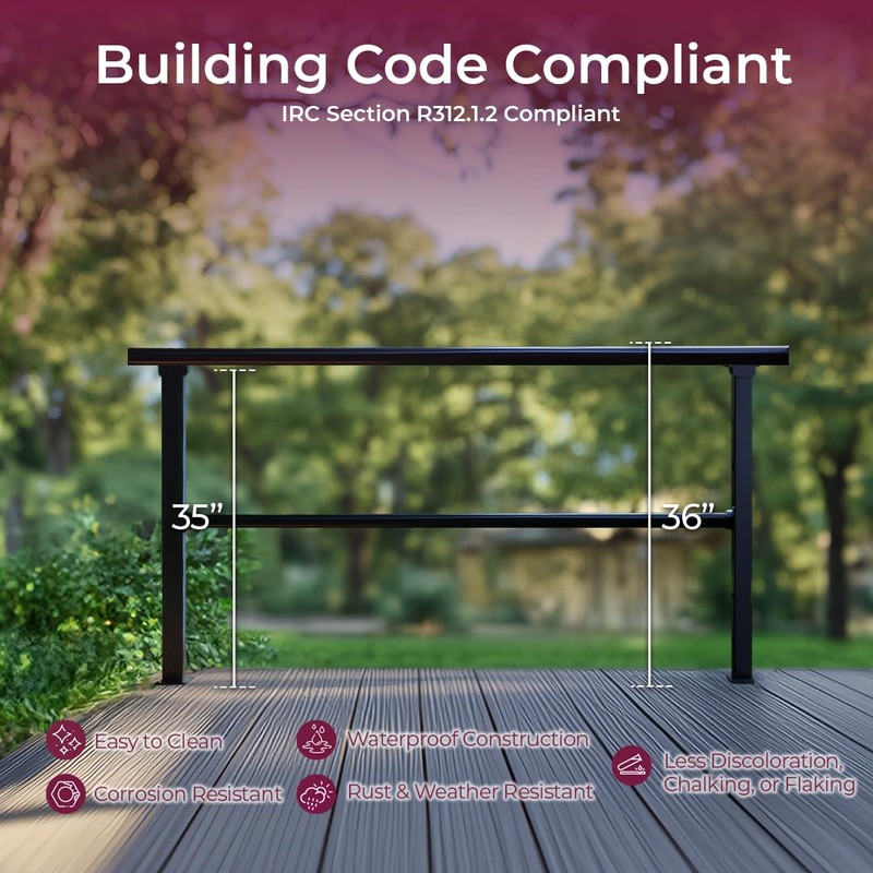 CR Fence & Rail Horizontal Metal Deck Railing, 6ft Wide