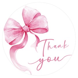 Anwyll Bow Thank You Stickers - Pink Thank You Stickers for Small Business 480Pcs 1.5In Thank You Sticker for Packaging Self Adhesive Thank You Party Favor Seal Label Sticker for Baby Shower Birthday