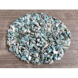 Larimar Chips – Natural Mini Larimar Stones, Crushed Undrilled Larimar, Semi-Tumbled Genuine Larimar (1/4 lb)