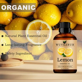 Lemon Essential Oils Organic, 60ML Pure and Natural Lemon Essential Oil for Aromatherapy Diffuser - Lemon /2 Fl Oz