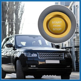 A ABSOPRO Car Engine Start Stop Button Cover Trim Sticker Kit Gold Tone Item Replacement