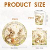 72 PCS Happy Easter Oval Paper Plates,Vintage Bunny Rabbit Flower