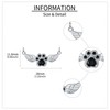 UCADRIT Paw Print Wings Necklace Sterling Silver Pet Paw Print