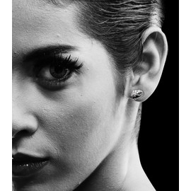 925 Sterling Silver Python Snake Head Earrings Studs