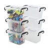 Idotry 6-Pack Mini Plastic Storage Latch Box, 1.5 L Clear