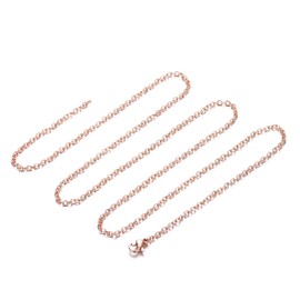 10pcs/Pack 20'' Rose Gold Plated Link Chain Stainless Steel Chain Necklace with Clasp for Jewelry Making (50cm (20'')-Rose Gold)
