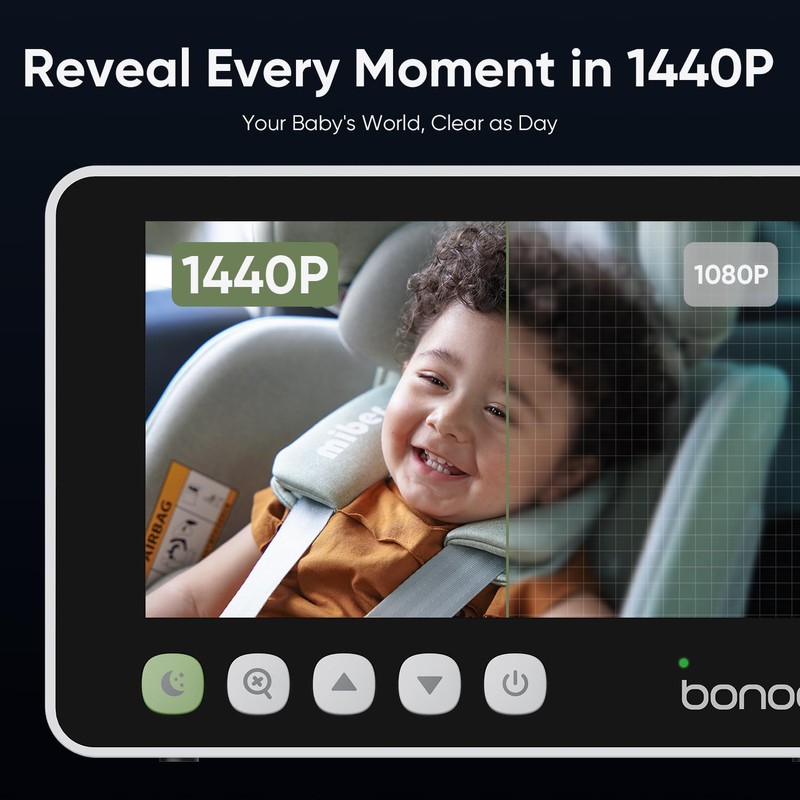 bonoch 5" 1440P Baby Car Camera - 360 Degree Rotating