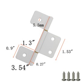 Tsnamay 6Pcs 3.5Inch Flag Three Leaf Satin Hinge Bi-Fold & Shutter Cabinet Furniture Hardware,White