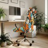 Xorudoydet Hippie Flower Pattern Computer Office Chair Cover, Waterproof Office