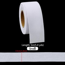 PH PandaHall 5.47yards Fishbone Hem Tape, 1-3/8 inch White Hemming Tape Edge Lining Rolls for Fabrics Sewing Tool Clothing Hem Repair DIY Garment Edge Finishing Craft Projects