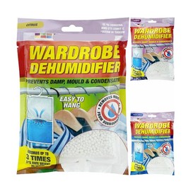x15 Disposable Wardrobe Dehumidifier Hanging Bags - Specially Designed to Remove Moisture from Wardrobes Absorbs Damp, Moisture & Condensation Fast & Effectively (x5 Citrus x5 Lavender x5 Fresh Linen)