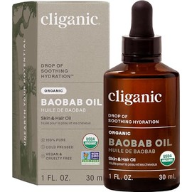 Cliganic Organic Baobab Oil, 30 ml - USDA Certified - Non-GMO - Pure and Natural Face Oil - Rich in Vitamin A and E - Vegan, Cruelty-Free Oil - Cold-Pressed Oil - Ideal for All Skin Types