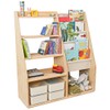 MORIMOE Kids’ Bookcase & Toy Storage Organizer, Solid Wood, 100%
