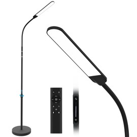 NXONE Led Floor Lamp,Modern Reading Adjustable Standing Height 4 Colors and Stepless Brightness Work Lamp for Living Room Bedroom Reading, Black