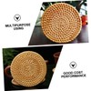 Gatuida 4Pcs Rattan Woven Heat Insulation Mats Handmade Coasters Bowl