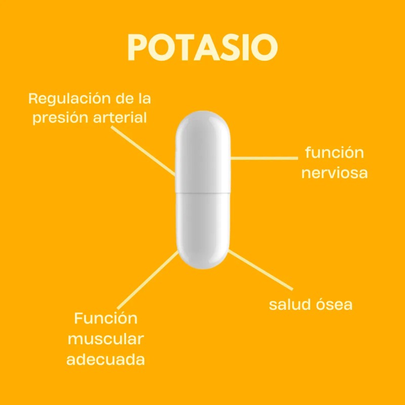 Citrato De Magnesio Y Potasio 500mg 3 Meses/descanso/energía Sin Sabor