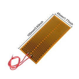 10 PCS 45mmx100mm Film Heater Plate Adhesive Pad, PI Heating Elements Film 24V 30W Strip Heater Adhesive Polyimide Heater Plate