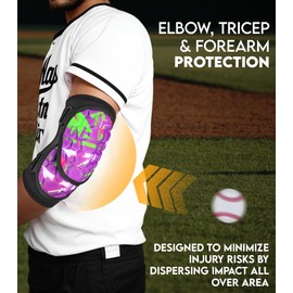 Penveer Baseball Elbow Guard Softball, Adult & Youth Softball Elbow Guard Baseball with Adjustable Strap (Purple Texture, Y)