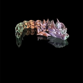 Tumbler Straw Buddy Dragon Guardian Straw Figurine 3D Printed:_Valentine Rose Dragon (Vinyard)Copper/Purple/Green