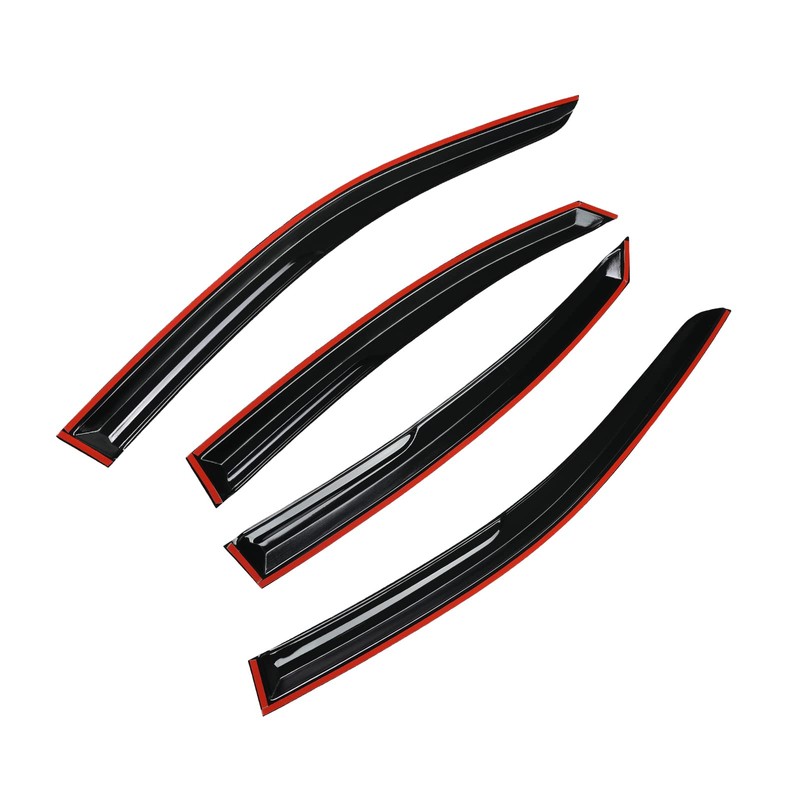 Arokzn 4pcs Smoke Tinted Tape-On Side Window Visor Rain Guards