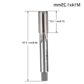 MACHSWON Metric Taps, for Threading Machine and Electric Drills DIY, H2 HSS Ti-Coated, Right Hand Thread Plug Tap Threading Tapping Tool, M14 x 1.25mm, 2pcs