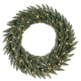 Vickerman Warm White LED Lights Frosted Bellevue Alpine Artificial Christmas Wreath, 36-Inch (A861037LED)