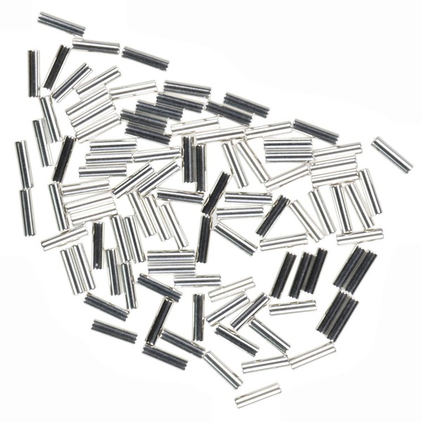 uGems Sterling Silver 1mm X 4mm Liquid Silver Tube Beads