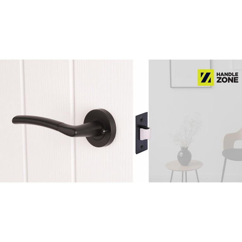 HANDLEZONE® Nemo Privacy Lever On Round Rose Door Handles, with