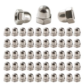 Lyeteung 50 Pieces M4 Hexagonal Acorn Nuts Stainless Steel Hex Acorn Dome Head Hex Nuts for Screws Bolts