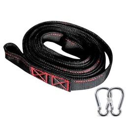 FourRoar Rope with 2 Weight Carabiners for Pull Ups, Dips | 102 x 2.5 cm | Load Capacity 300 kg | Gym Weight Rope Prevents Chain Pinching