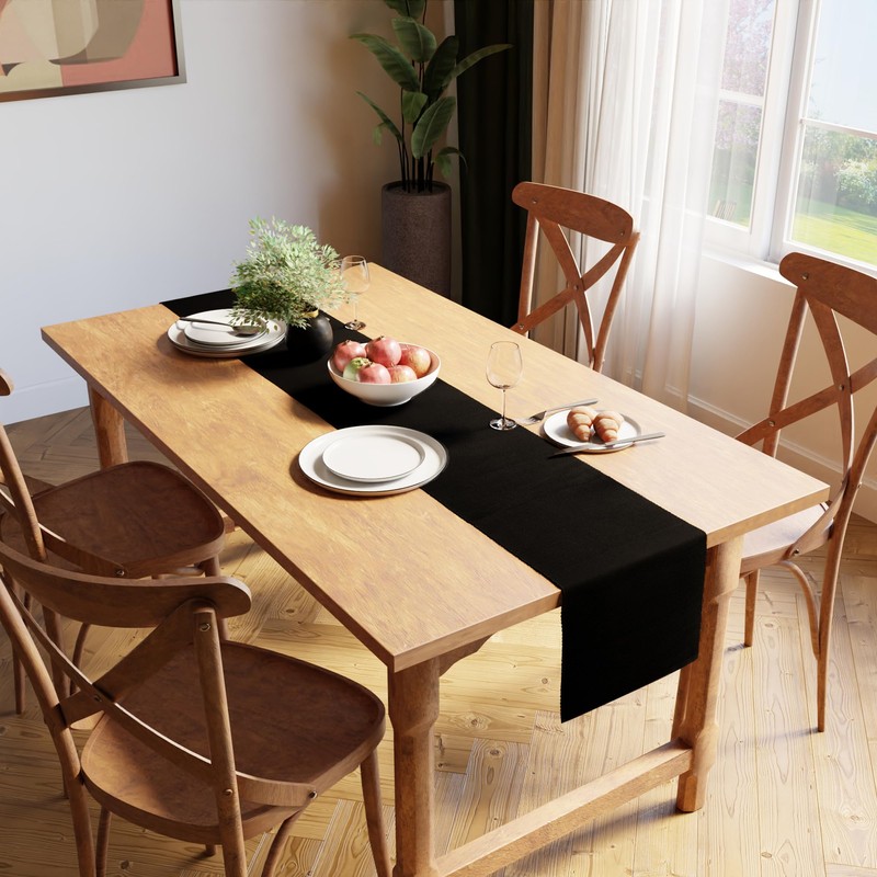 Encasa XO Dining Table Runner | Yarn Dyed Fine Ribbed