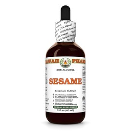 Sesame (Sesamum Indicum) Dry Seed Glycerite, Made in Hawaii, Organic Raw Materials, All Natural, Vegan, Lab Tested Alcohol-Free Liquid Extract - 2 fl.oz