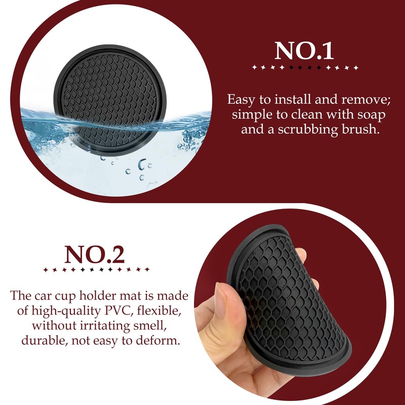 Desenda 2 PCS Car Cup Holder Coasters 2.76 Inch Non-Slip
