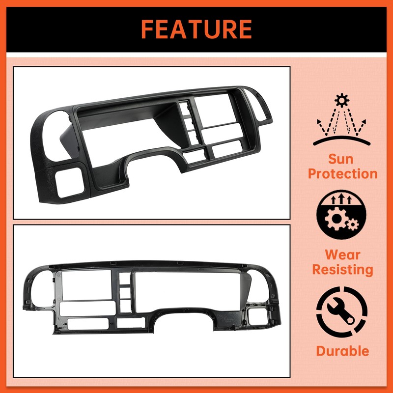 ECOTRIC Double Din Dash Panel Compatible with 1995-2002 GMC Truck