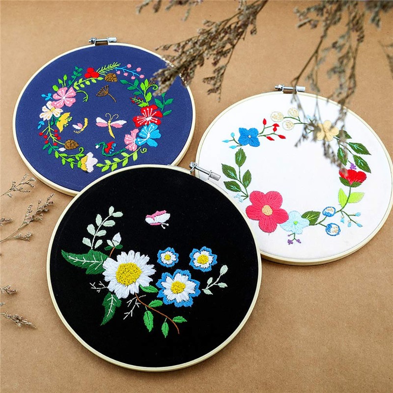 Full Range of Embroidery Starter Kit with Pattern, DIY Cross